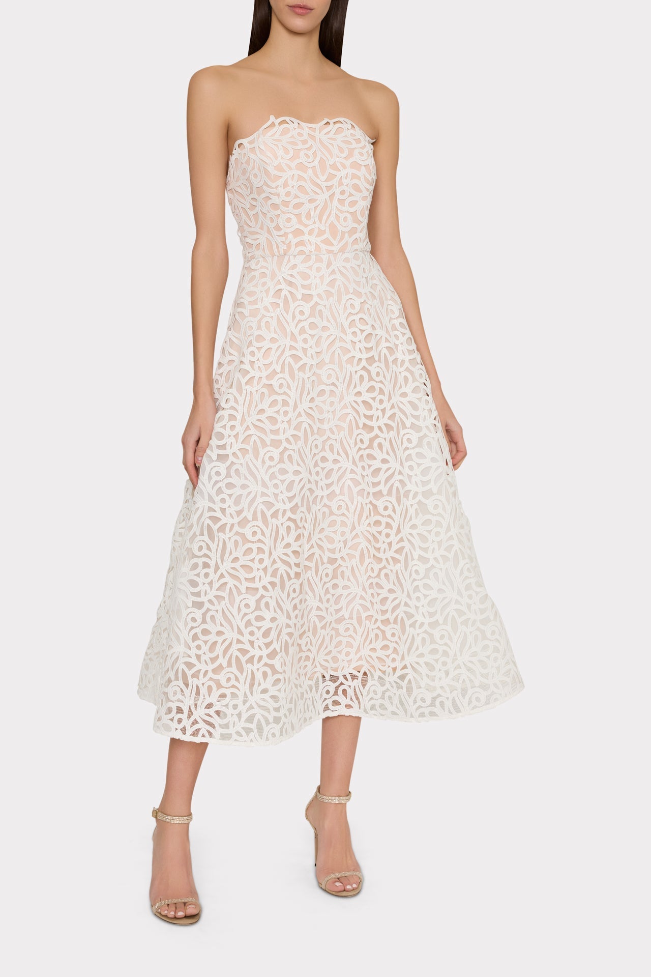 Petunia Curled Lace Gown White | Milly Women