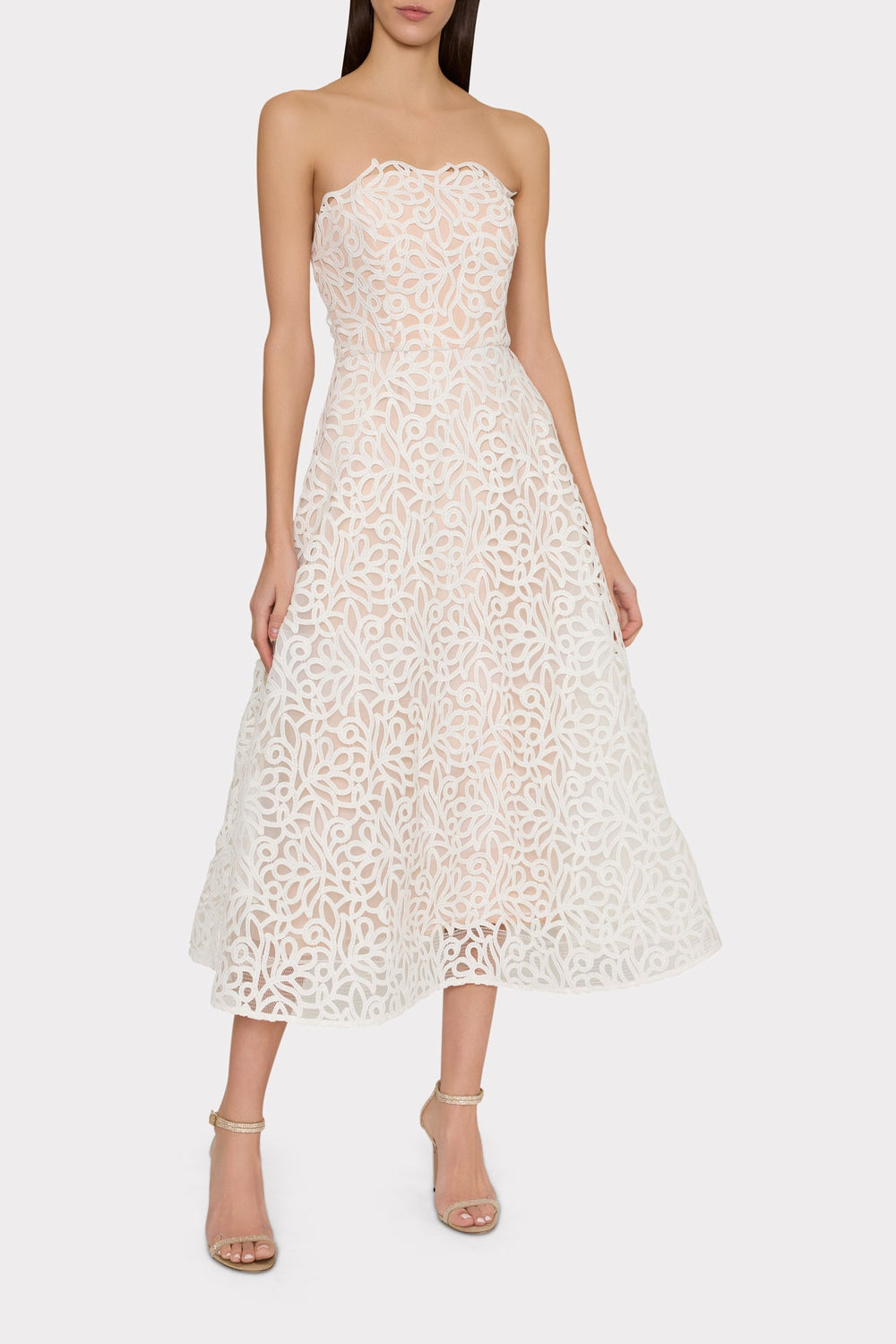 Petunia Curled Lace Gown White | Milly Women