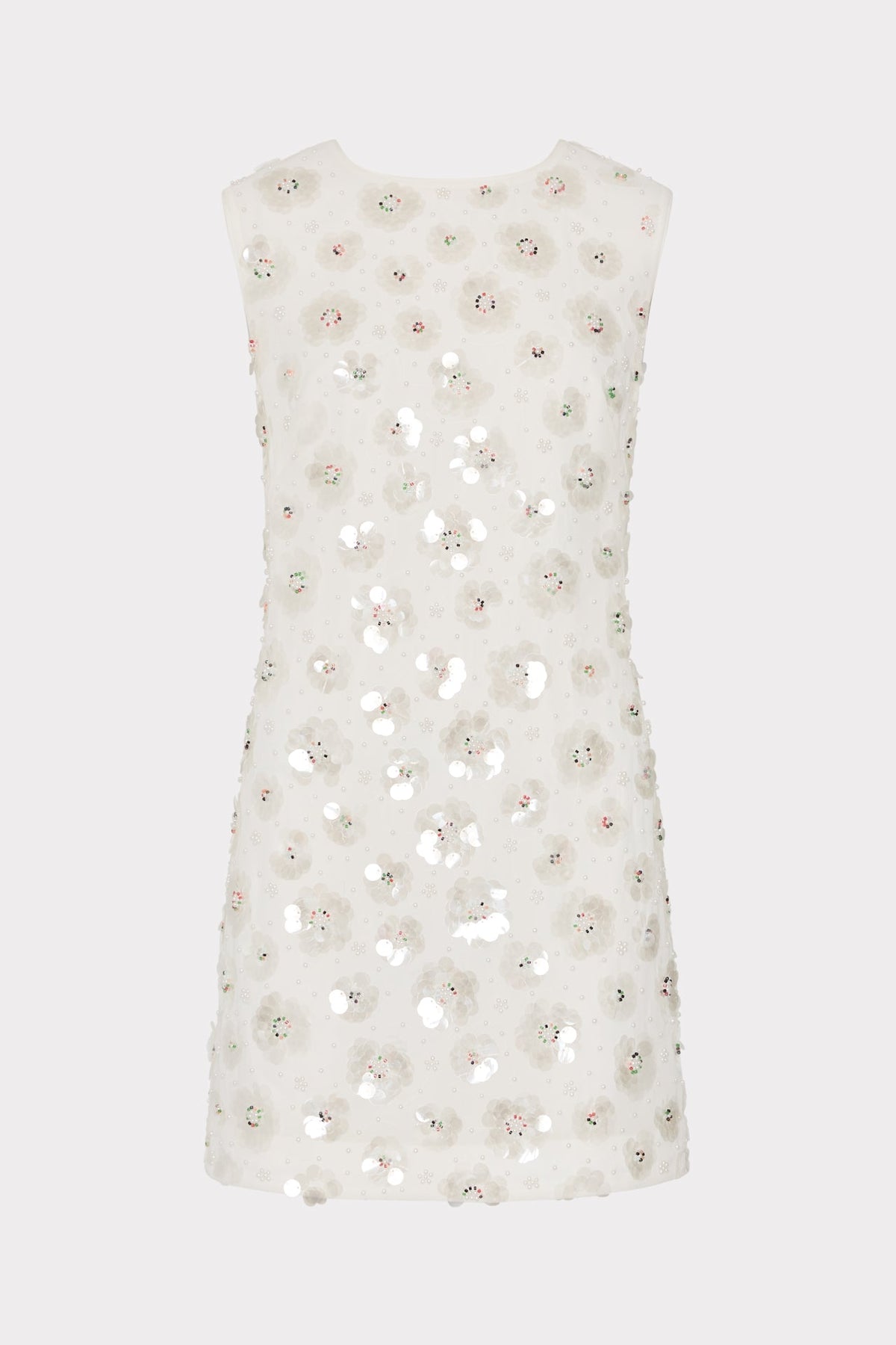 Ivette Fleur Paillette Shift Mini Dress White | Milly Women