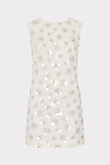 Ivette Fleur Paillette Shift Mini Dress White | Milly Women