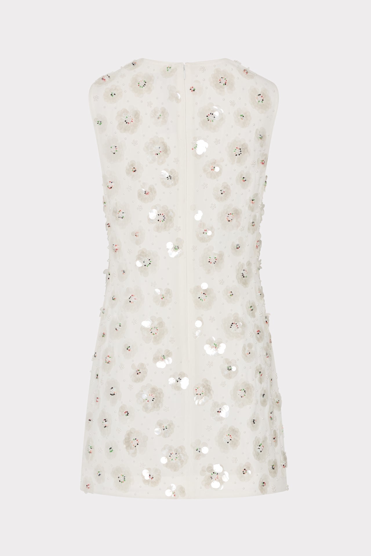 Ivette Fleur Paillette Shift Mini Dress White | Milly Women