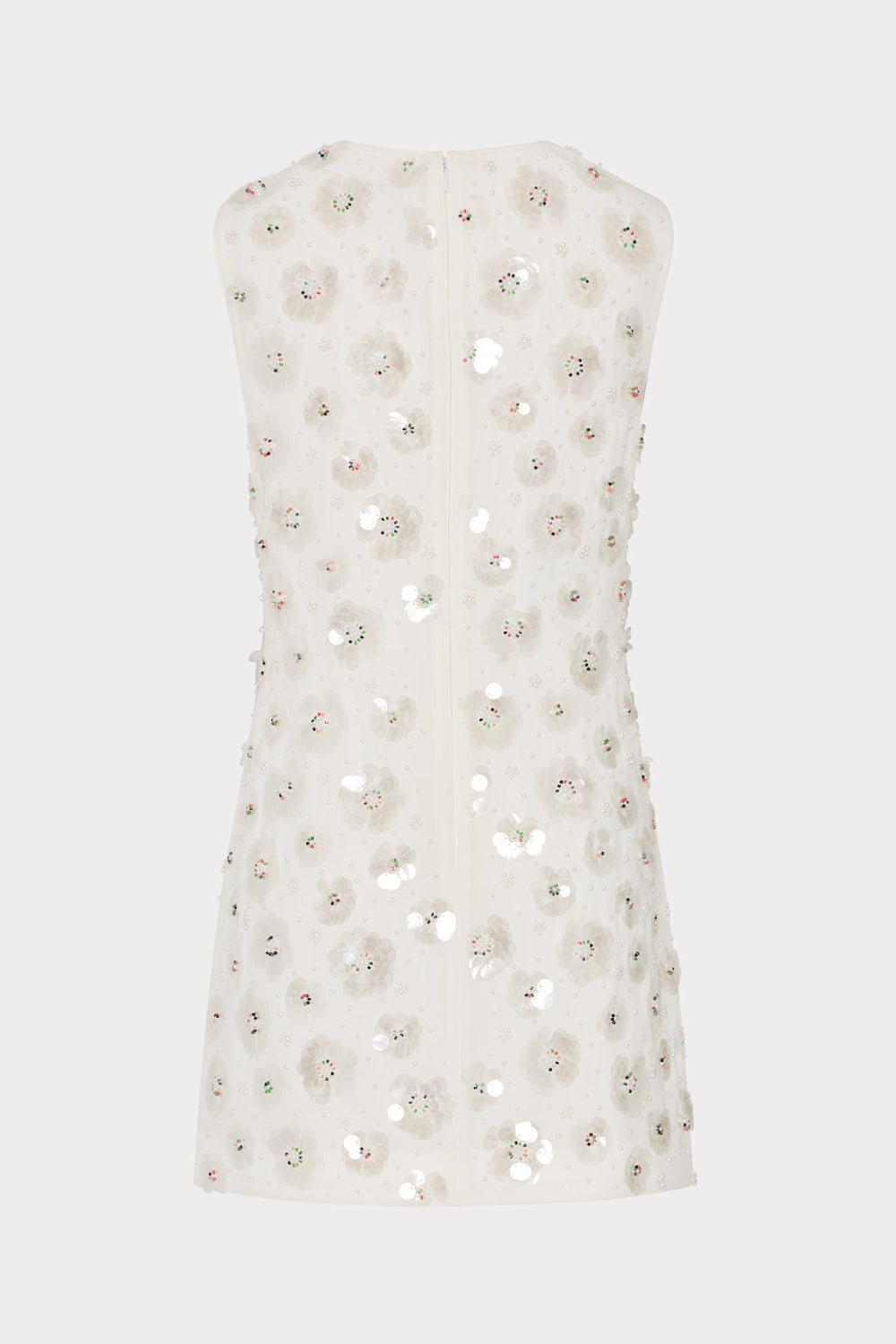 Ivette Fleur Paillette Shift Mini Dress White | Milly Women