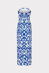 Orion Scroll Embroidery Dress Blue/White | Milly Women
