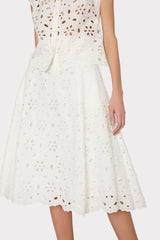 Noella Floral Eyelet Skirt White | Milly Women