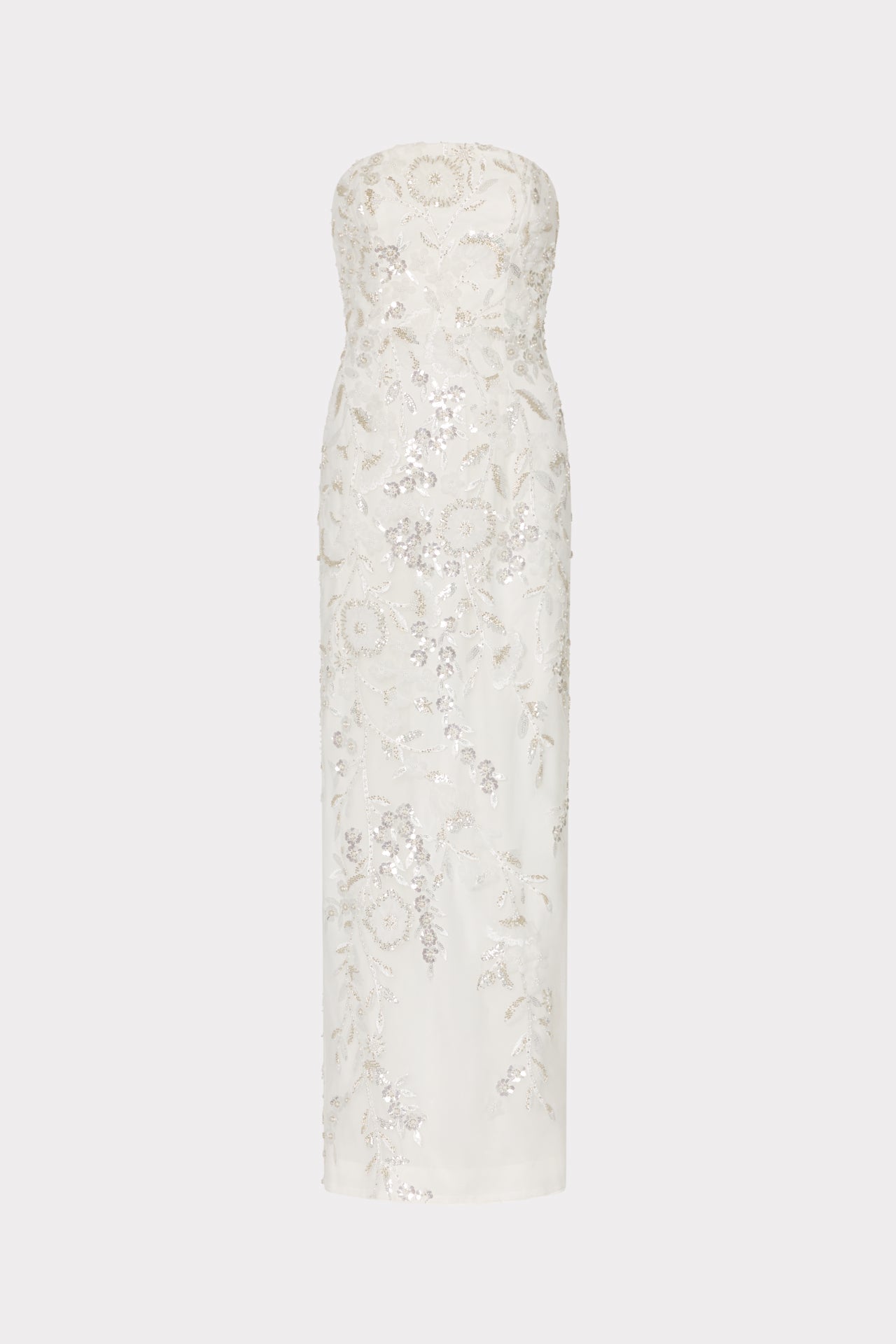 Magnolia Beaded Dream Sequin Maxi Dress White/Silver | Milly Women