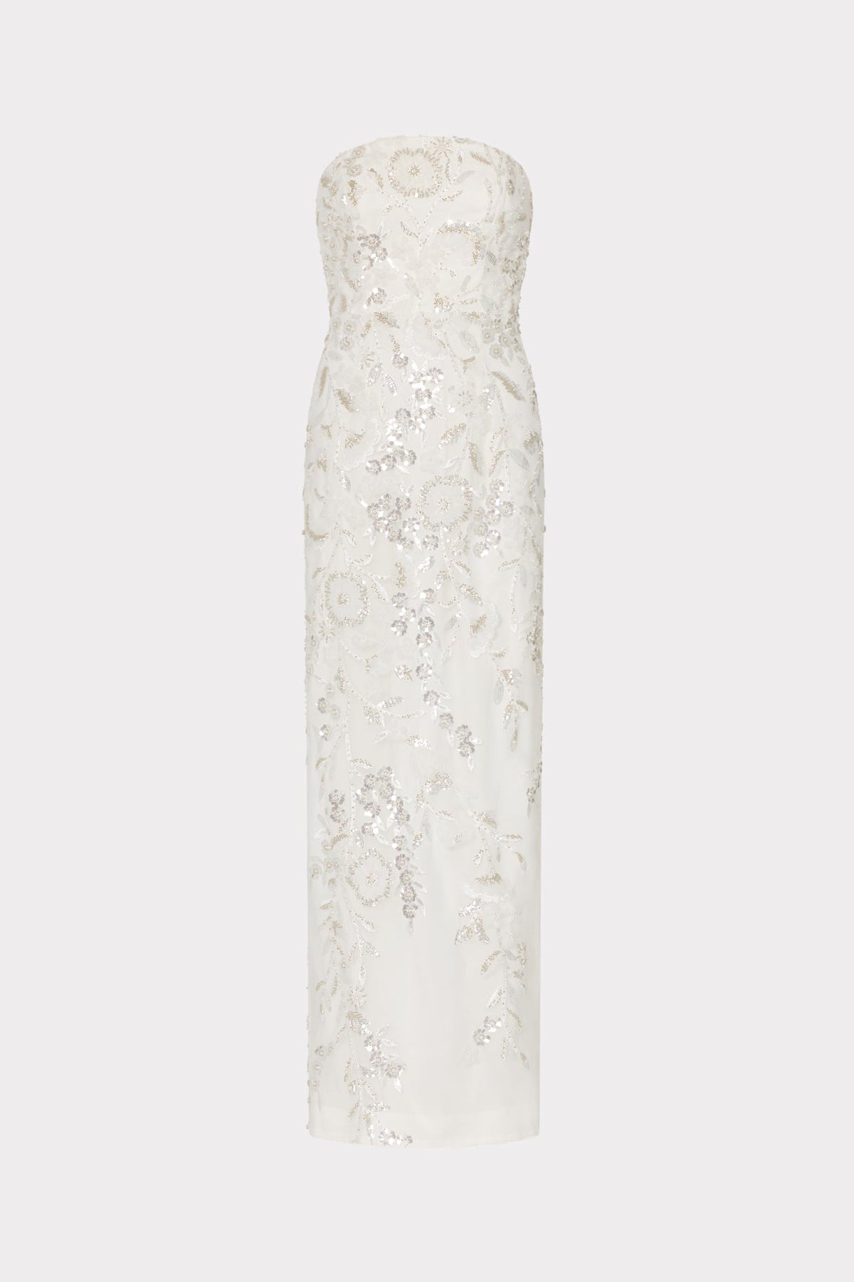 Magnolia Beaded Dream Sequin Maxi Dress White/Silver | Milly Women