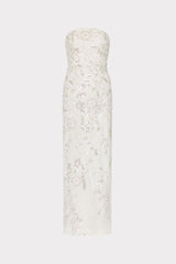 Magnolia Beaded Dream Sequin Maxi Dress White/Silver | Milly Women
