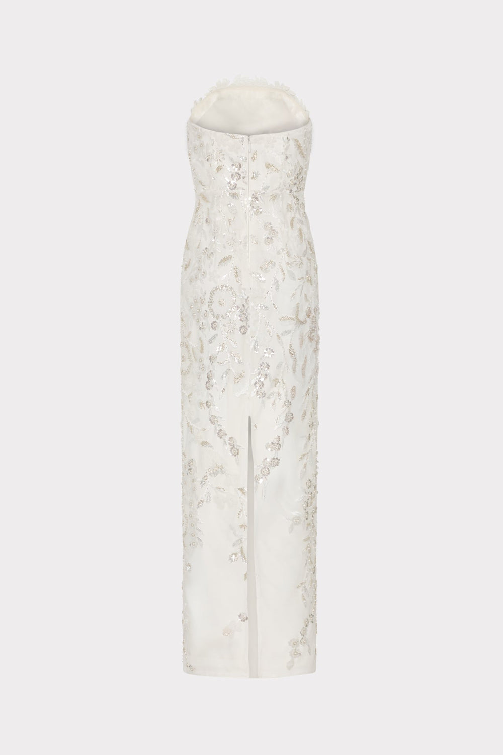 Magnolia Beaded Dream Sequin Maxi Dress White/Silver | Milly Women