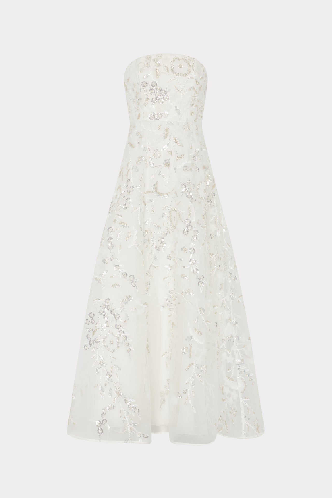Petunia Beaded Dream Sequins Gown White/Silver | Milly Women