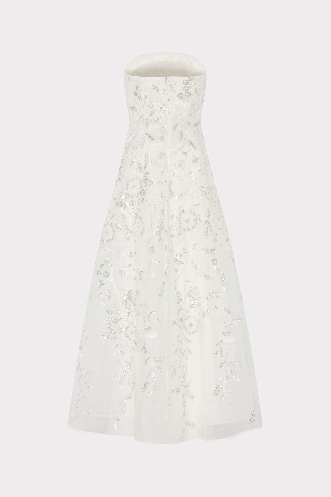 Petunia Beaded Dream Sequins Gown White/Silver | Milly Women