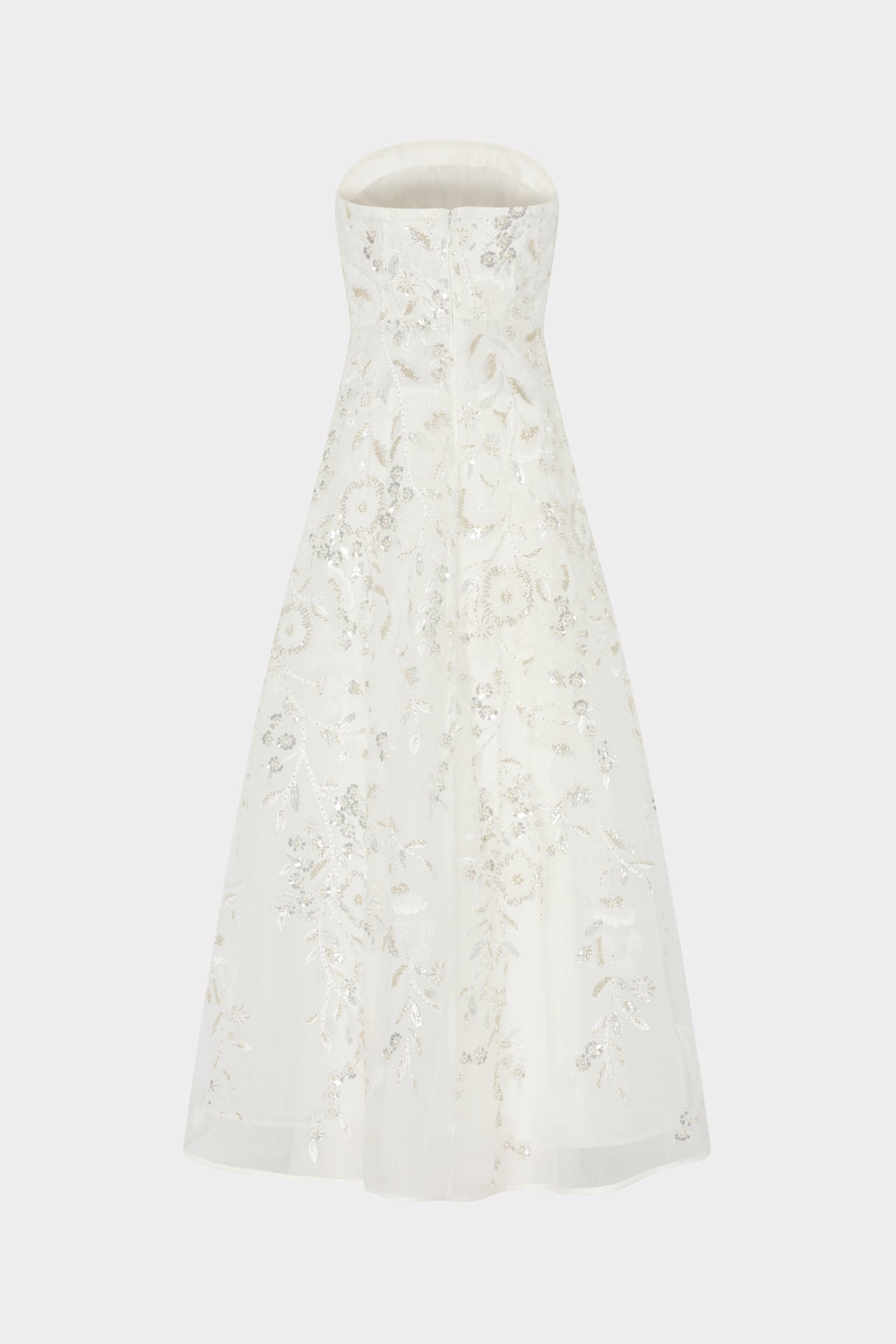 Petunia Beaded Dream Sequins Gown White/Silver | Milly Women