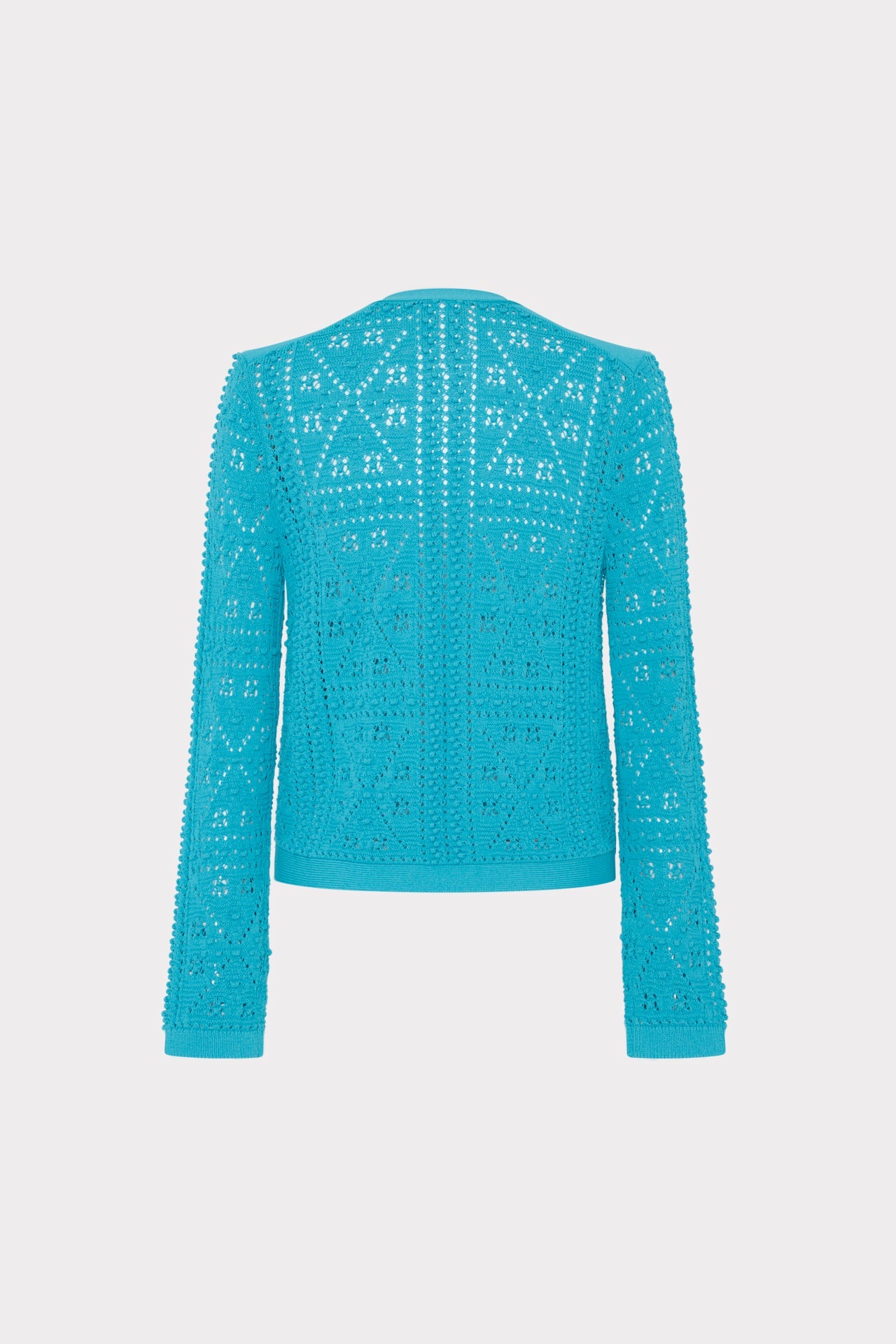 Bubble Pointelle Knit Jacket Bright Blue | Milly Women