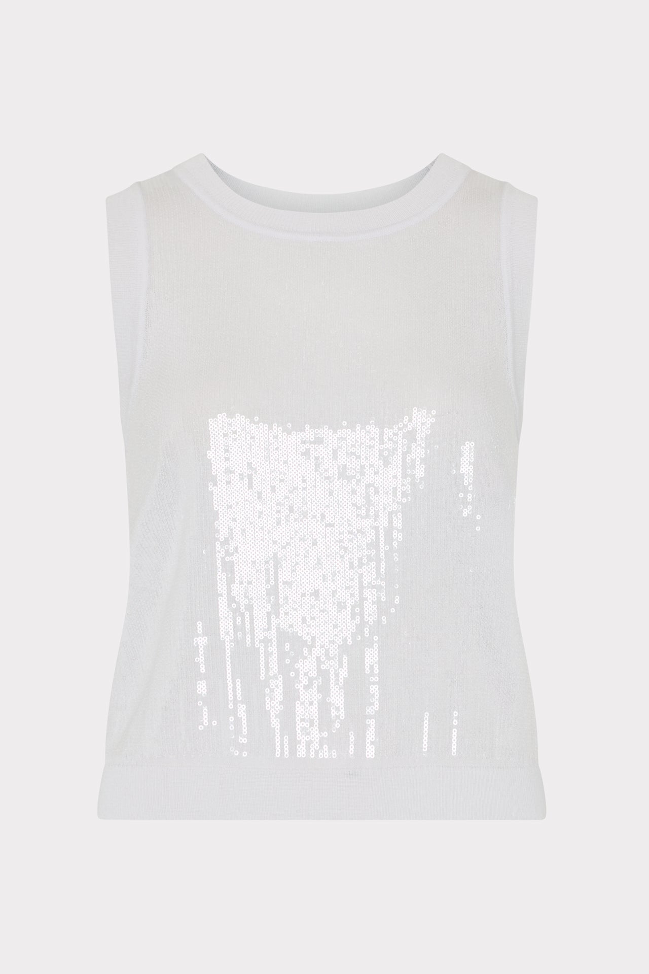 Sequin Knit Shell Top Ecru | Milly Women