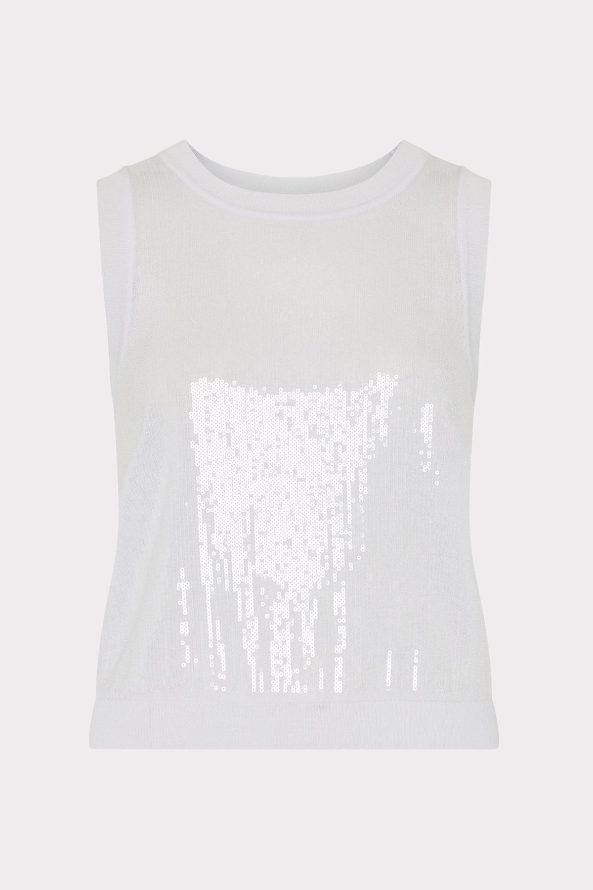 Sequin Knit Shell Top Ecru | Milly Women