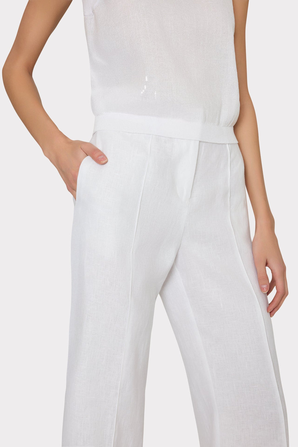 Sequin Knit Shell Top Ecru | Milly Women