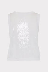 Sequin Knit Shell Top Ecru | Milly Women