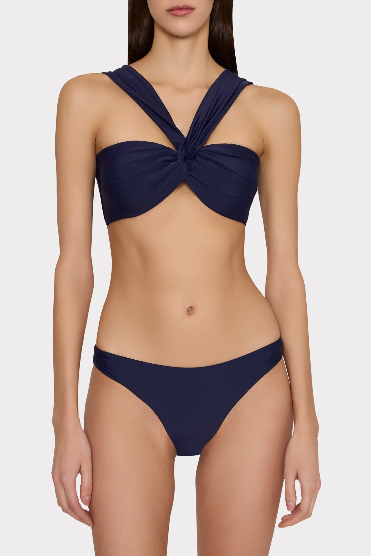 Olivia Draped Bandeau Top Navy | Milly Women