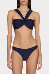 Olivia Draped Bandeau Top Navy | Milly Women
