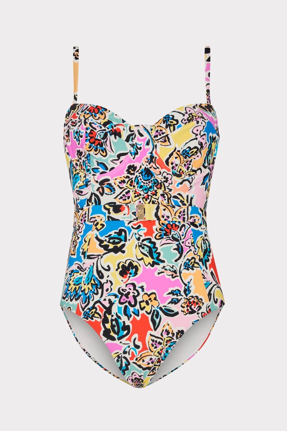 Rainbow Oasis Belted One Piece Black Multi | Milly Women