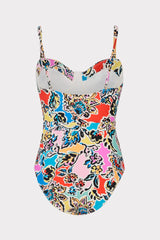 Rainbow Oasis Belted One Piece Black Multi | Milly Women