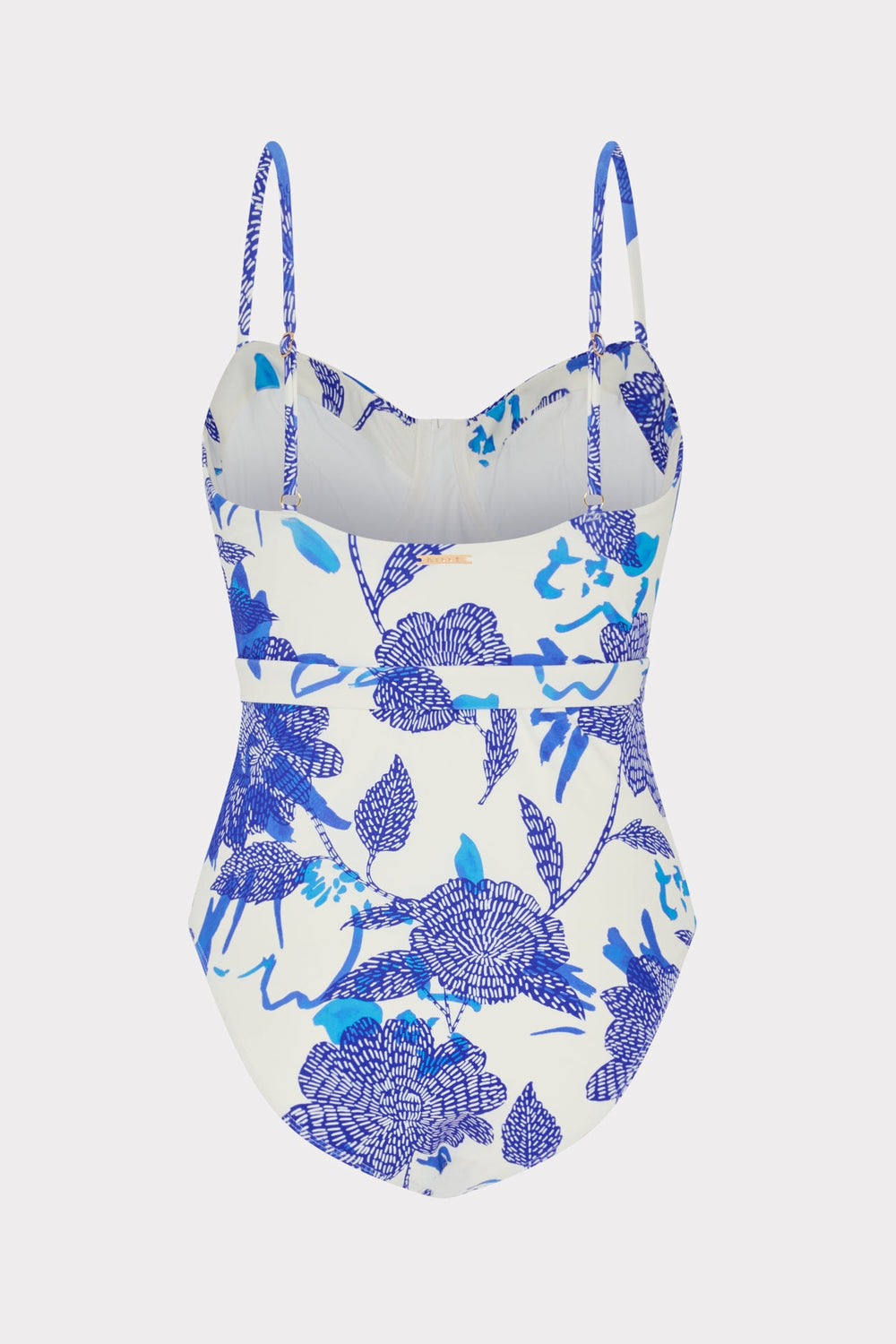 Brushwork Floral Belted One Piece Blue Multi | Milly Women