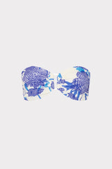 Brushwork Floral Bandeau Bikini Top Blue Multi | Milly Women
