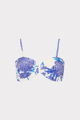 Brushwork Floral Bandeau Bikini Top Blue Multi | Milly Women