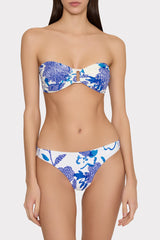 Brushwork Floral Bandeau Bikini Top Blue Multi | Milly Women