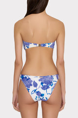 Brushwork Floral Bandeau Bikini Top Blue Multi | Milly Women