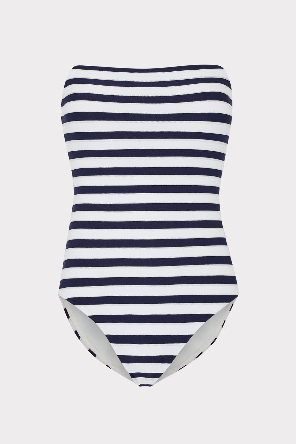 Nautical Metallic Stripe Strapless One Piece Navy/White | Milly Women