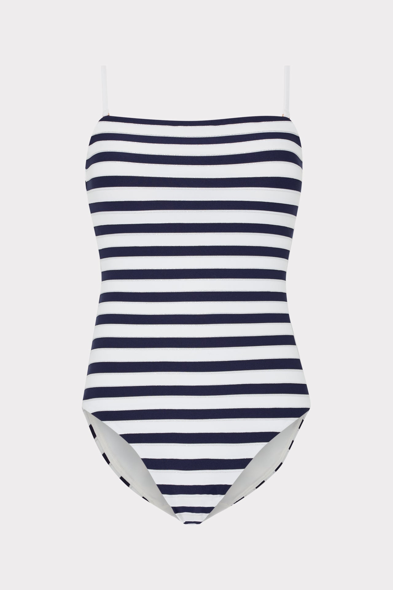 Nautical Metallic Stripe Strapless One Piece Navy/White | Milly Women