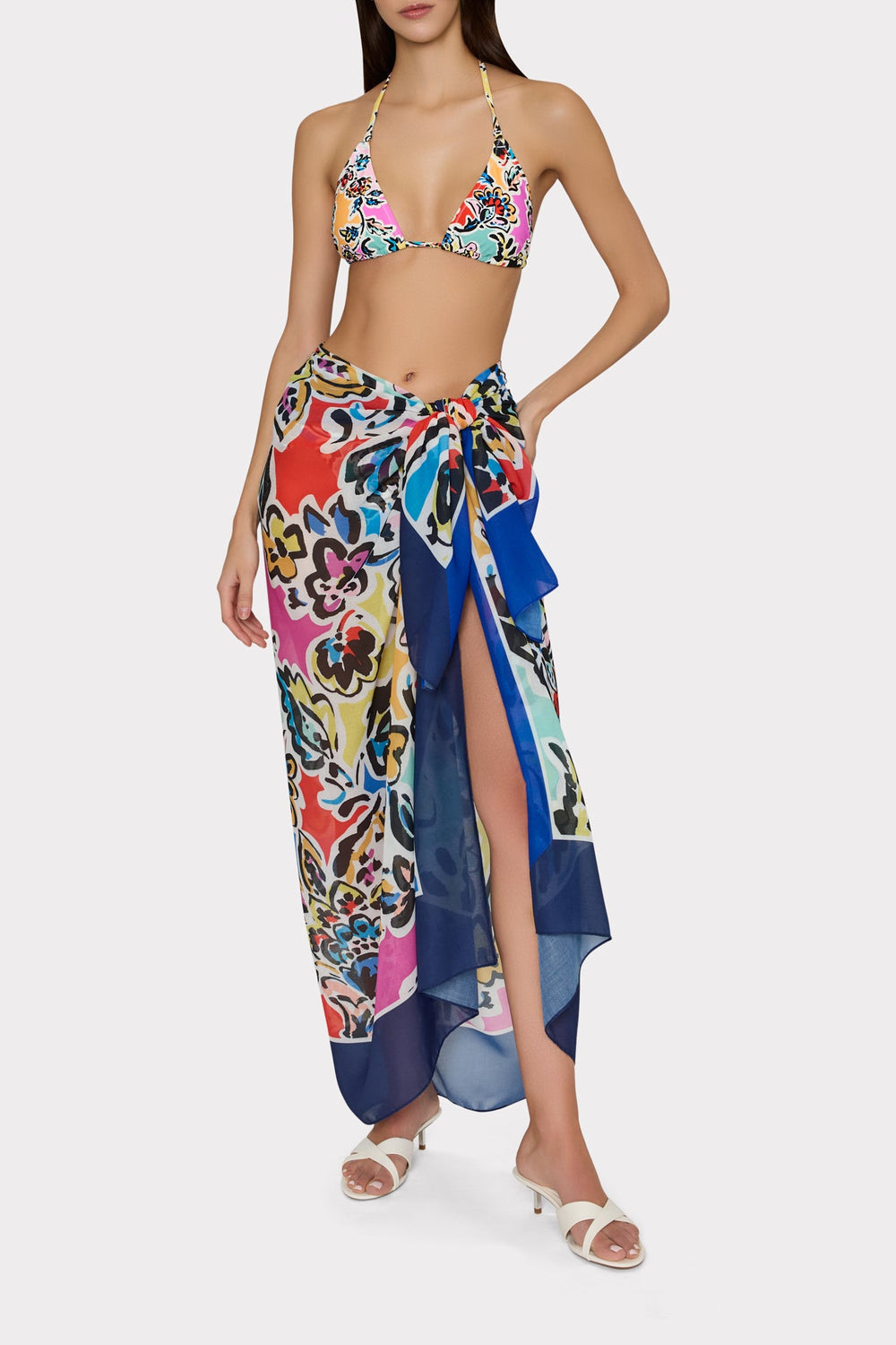 Rainbow Oasis Sarong Black Multi | Milly Women