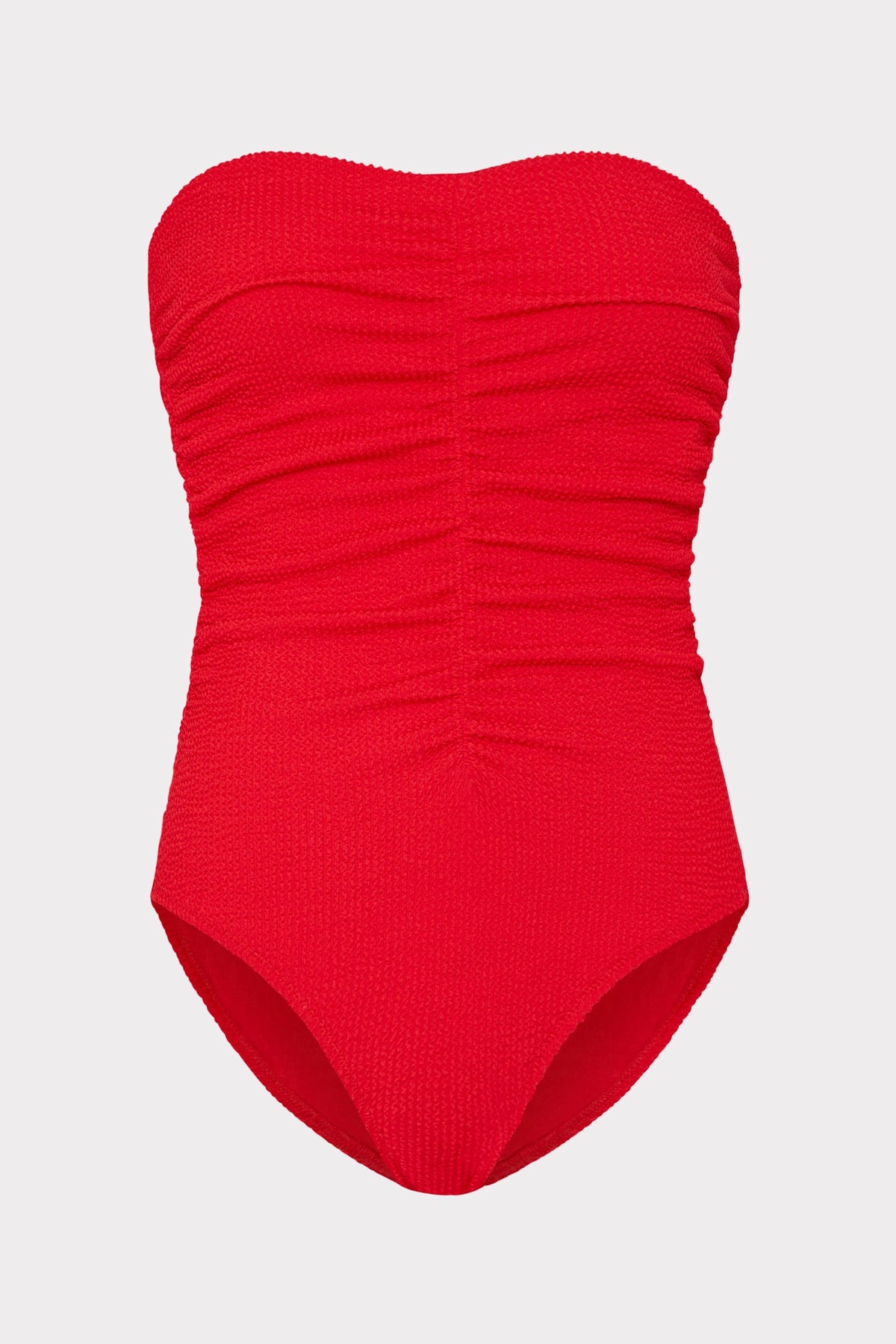 Textured Ruched One Piece Red | Milly Women