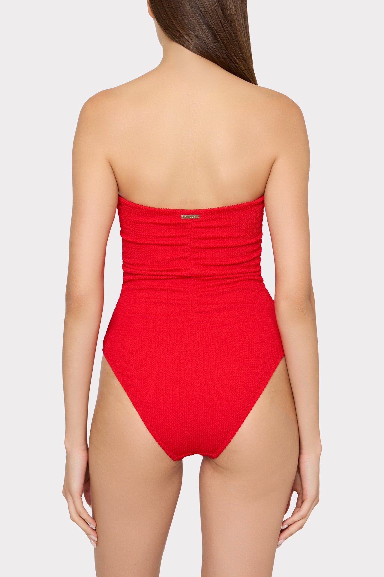 Textured Ruched One Piece Red | Milly Women