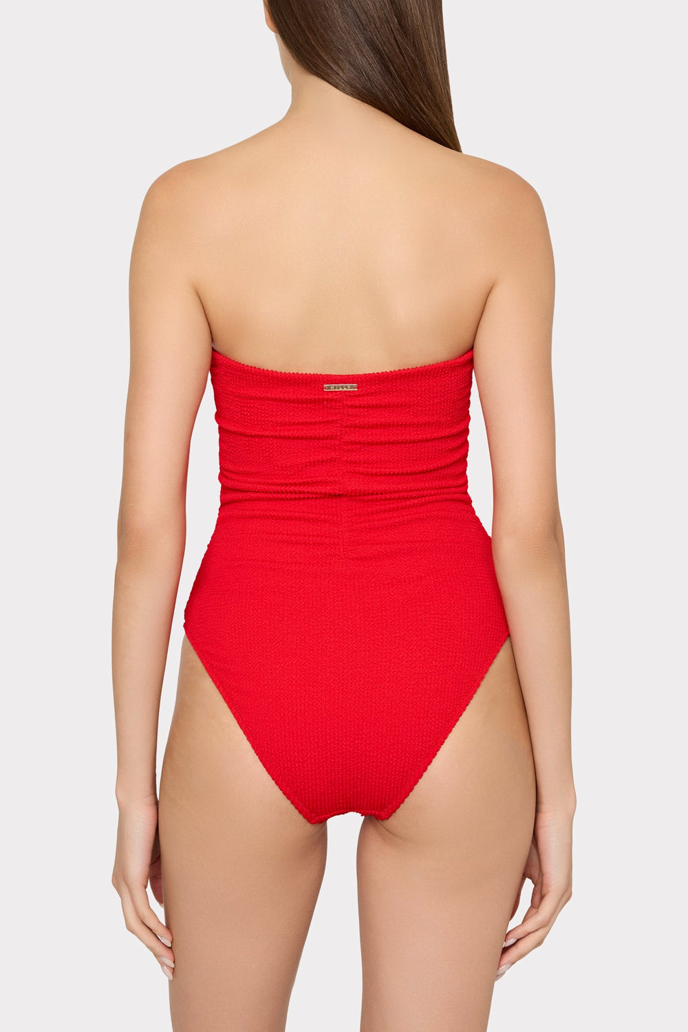 Textured Ruched One Piece Red | Milly Women