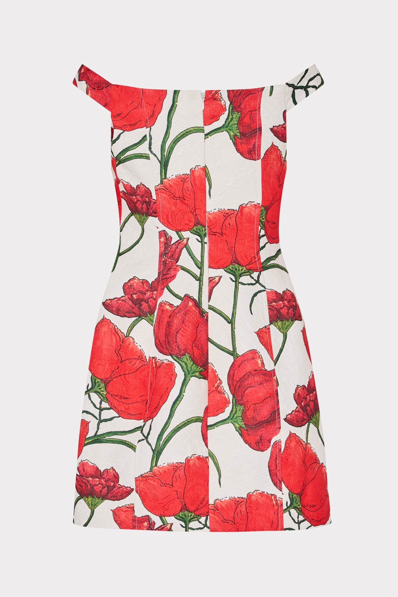 Peggy Off The Shoulder Red Peonia Mini Dress Red Multi | Milly Women