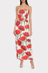 Orion Red Peonia Jacquard Dress Red Multi | Milly Women