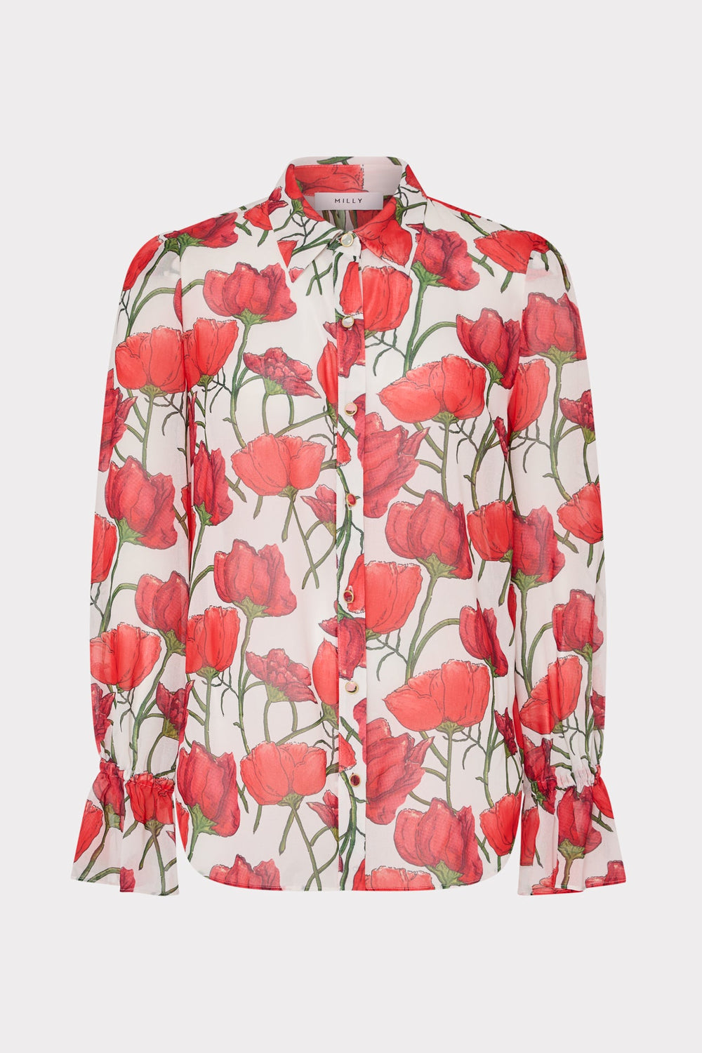 Lacey Red Peonia Blouse Red Multi | Milly Women