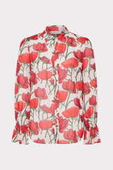 Lacey Red Peonia Blouse Red Multi | Milly Women