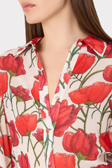 Lacey Red Peonia Blouse Red Multi | Milly Women