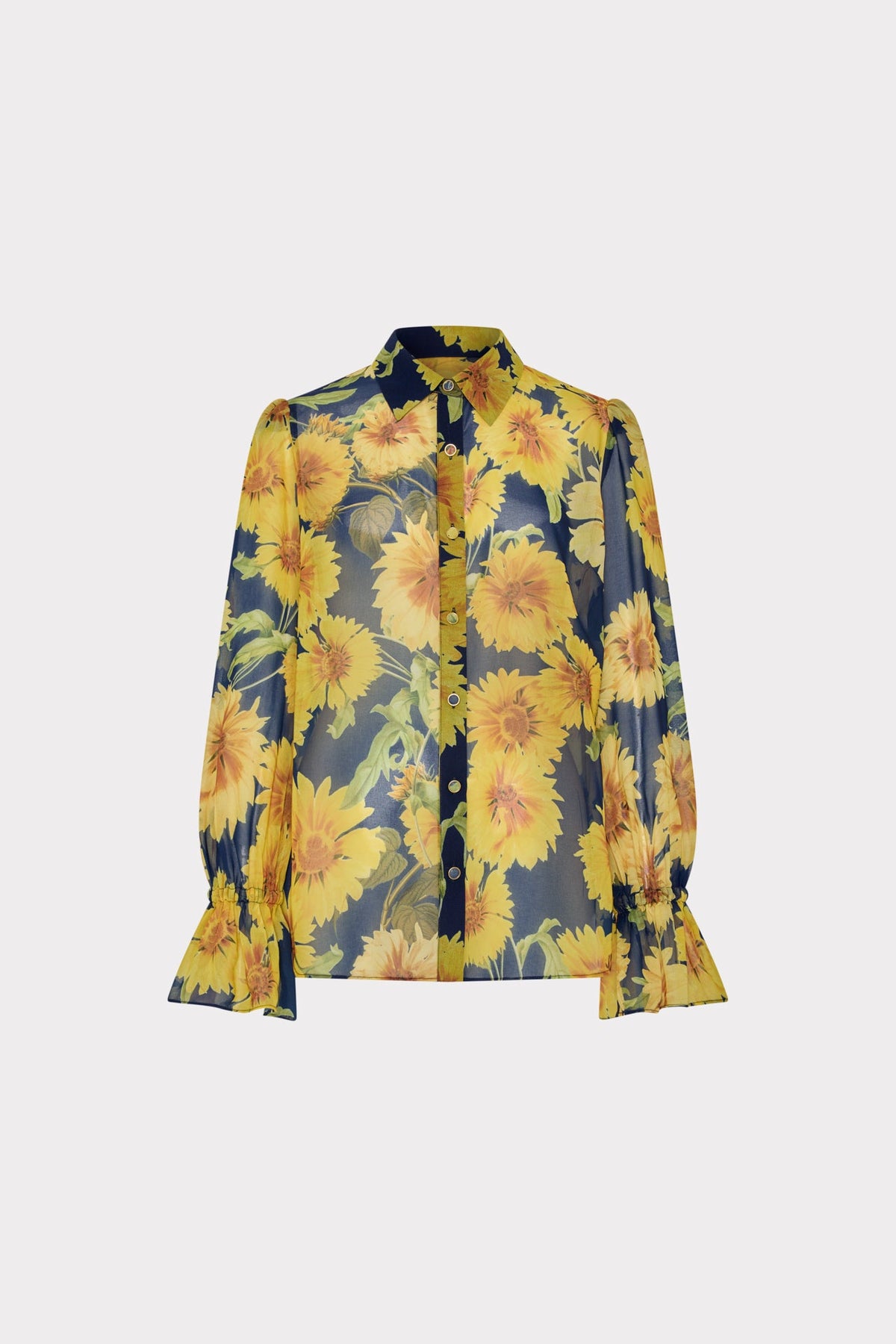 Lacey Sunflower Blouse Navy Multi | Milly Women