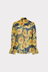 Lacey Sunflower Blouse Navy Multi | Milly Women