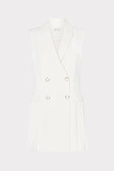 Cora Sleeveless Pleated Blazer Dress White | Milly Women