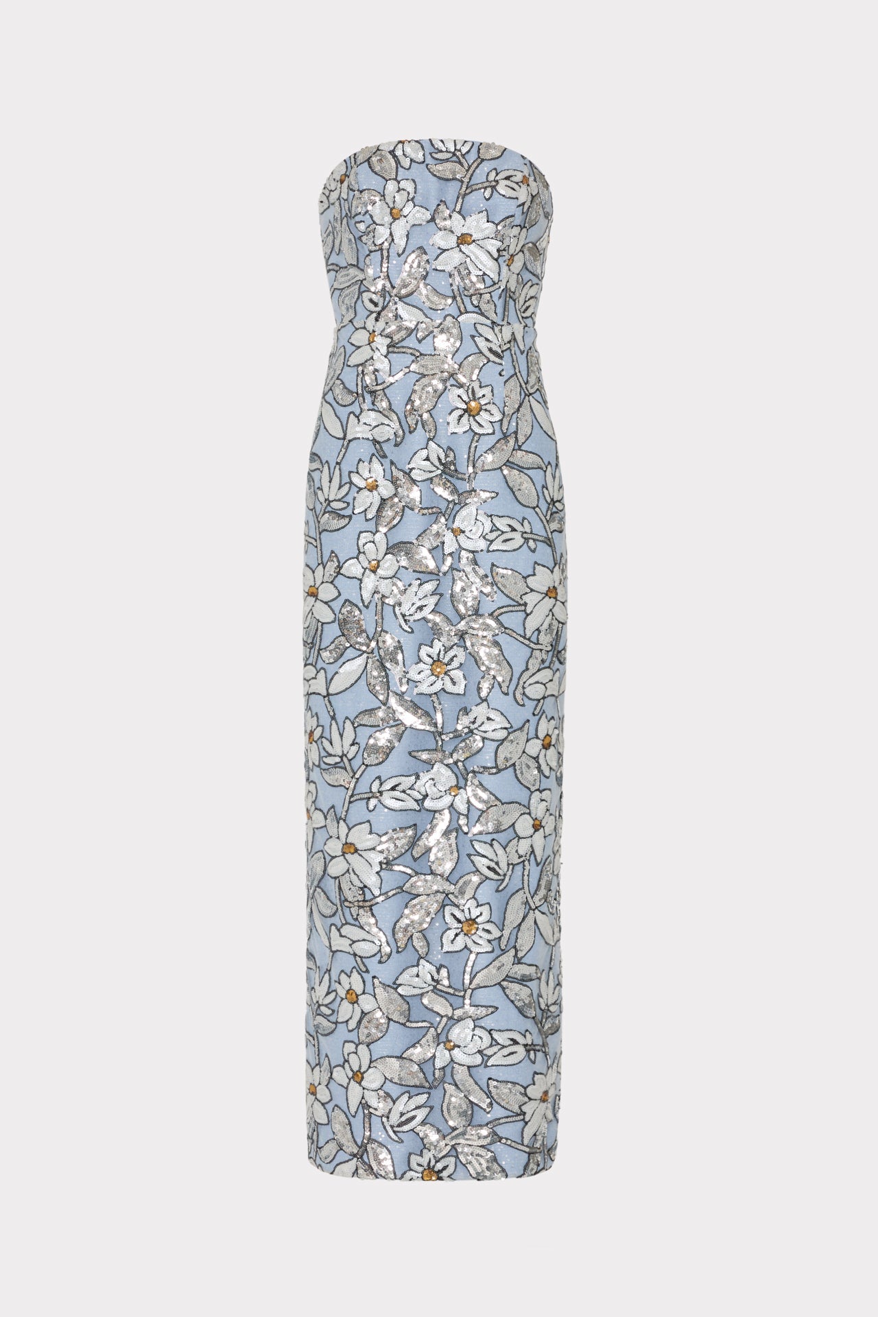 Magnolia Silver Floral Sequins Maxi Dress Silver Multi | Milly Women