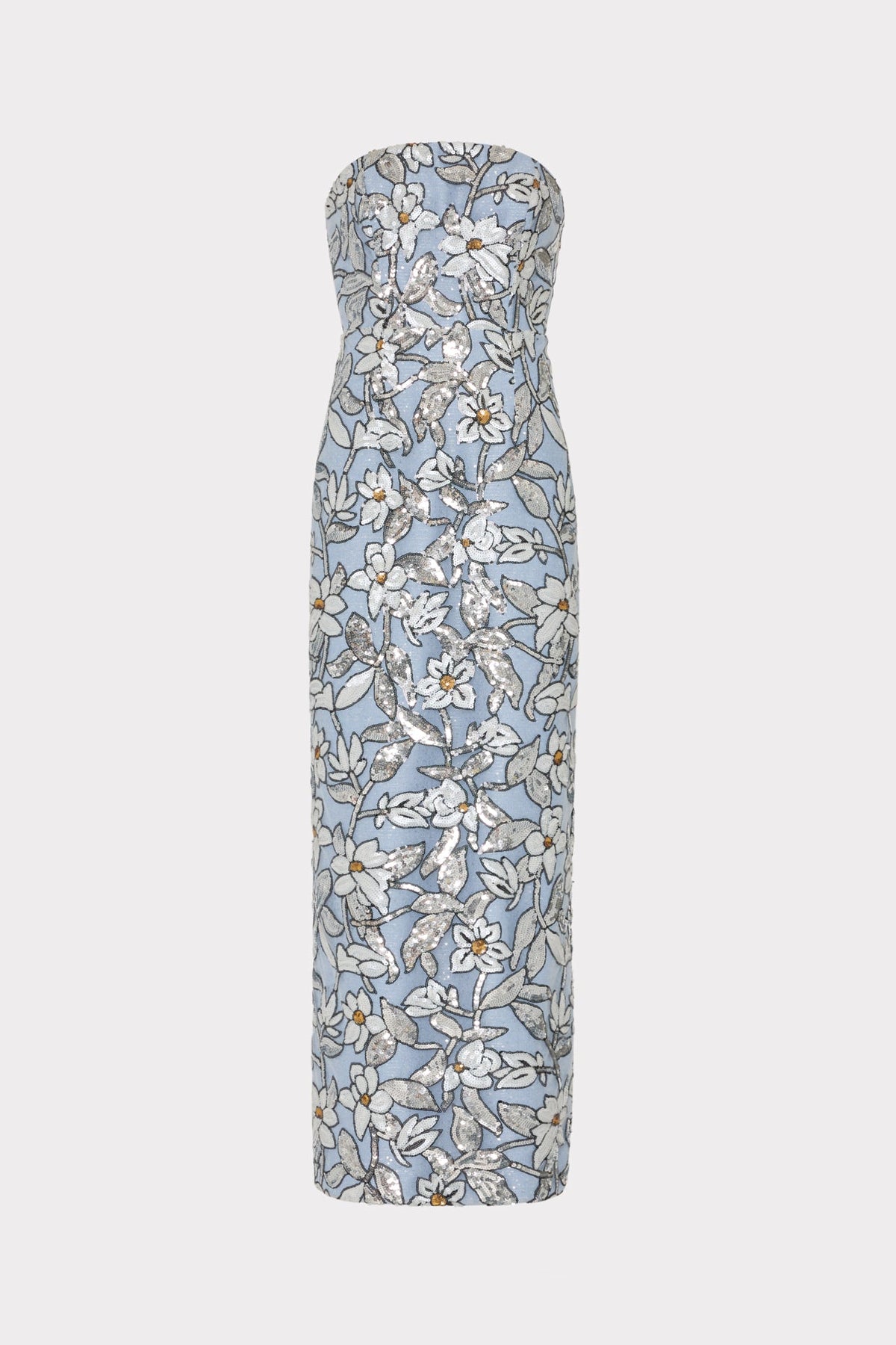 Magnolia Silver Floral Sequins Maxi Dress Silver Multi | Milly Women