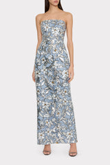 Magnolia Silver Floral Sequins Maxi Dress Silver Multi | Milly Women