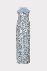 Magnolia Silver Floral Sequins Maxi Dress Silver Multi | Milly Women
