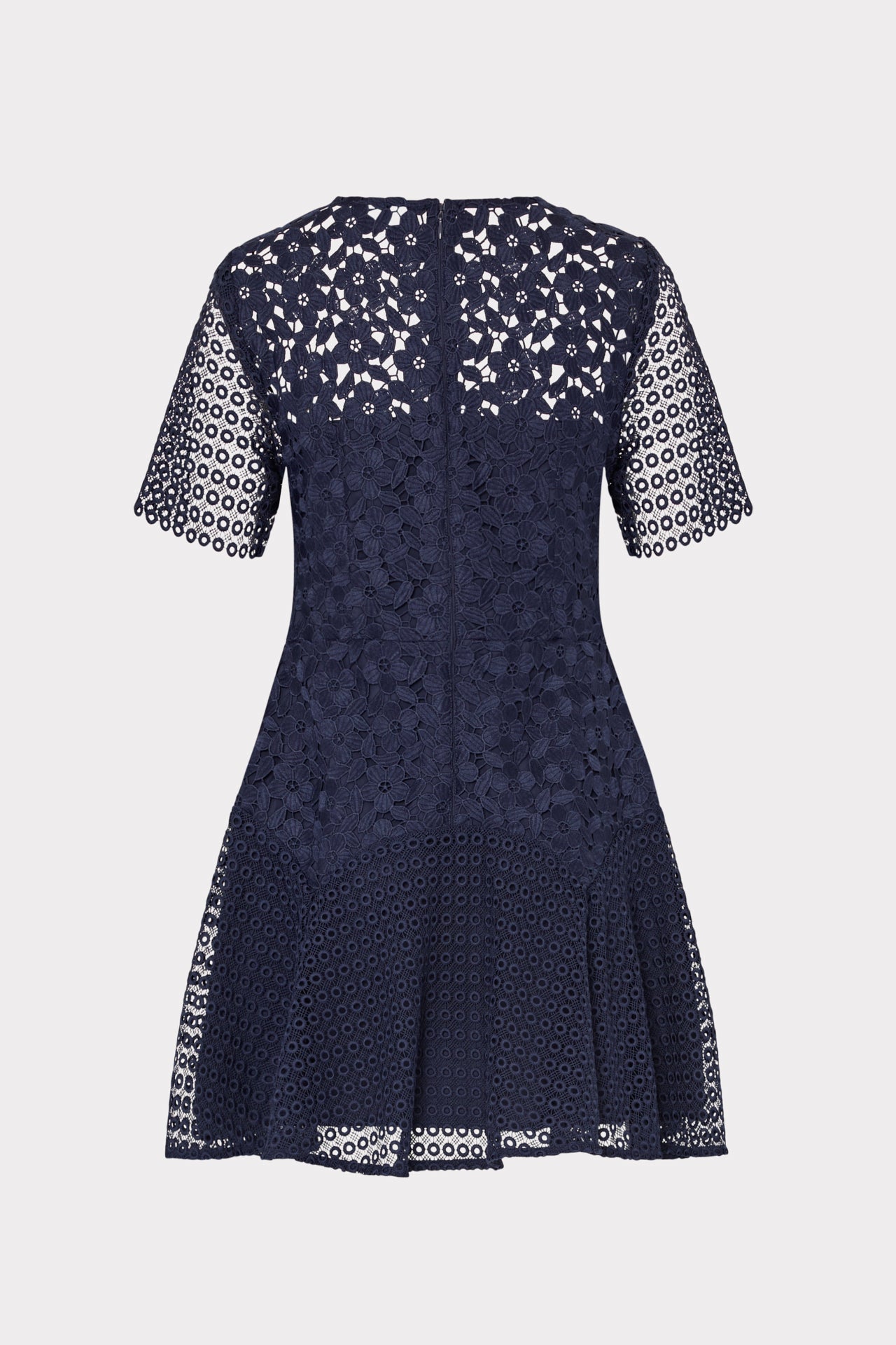 Lana Floral Geo Combo Lace Mini Dress Navy | Milly Women