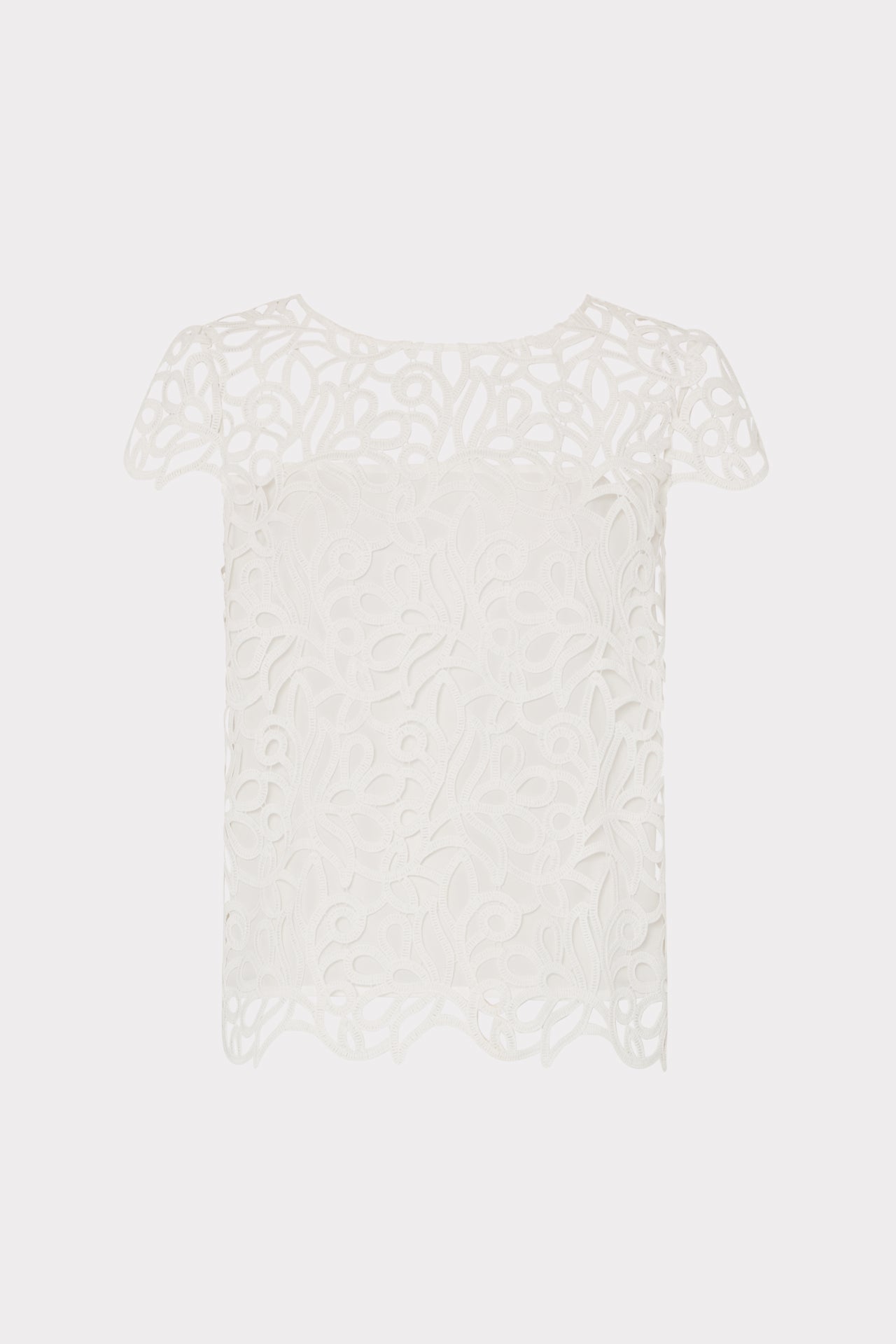 Baby Curled Lace Top White | Milly Women