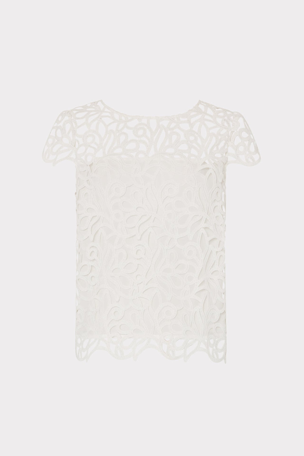 Baby Curled Lace Top White | Milly Women
